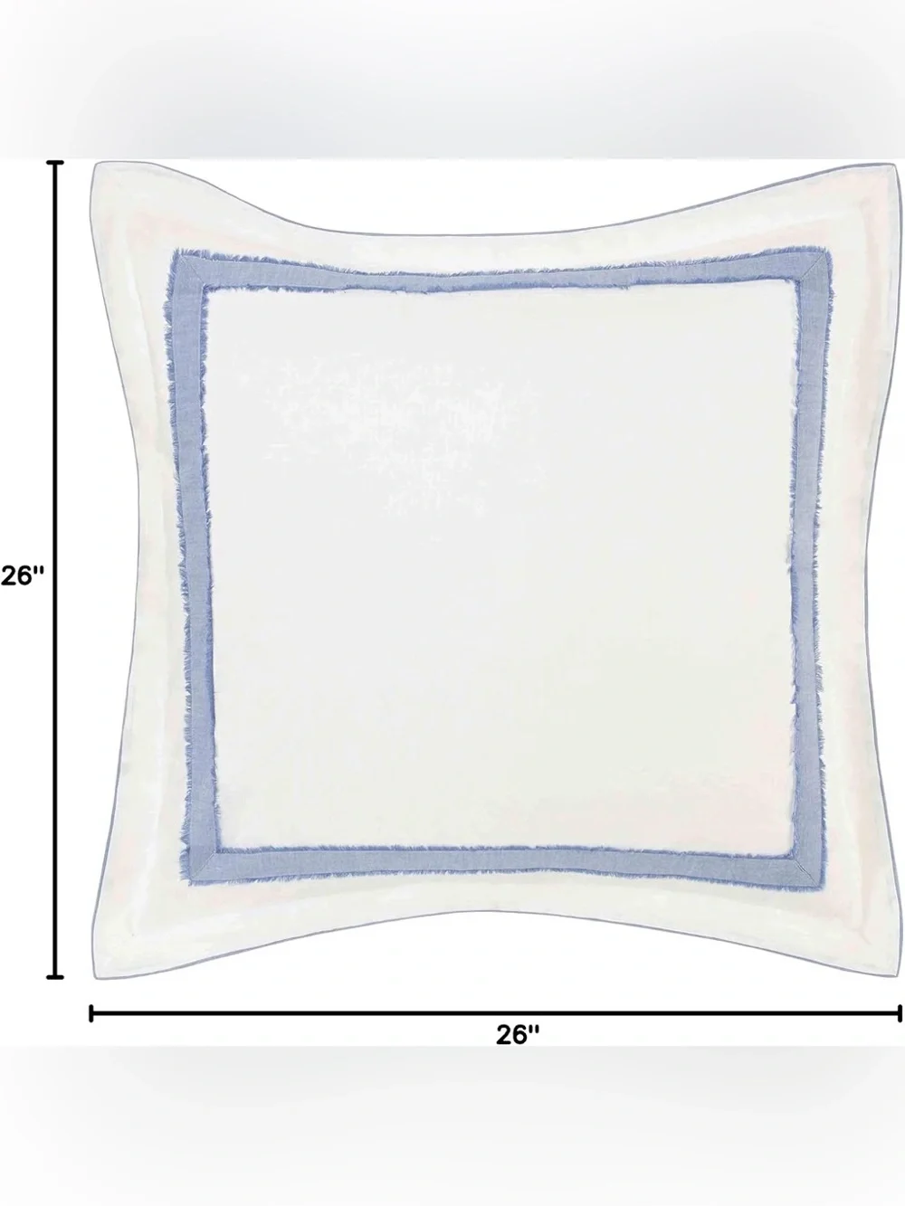 NWT Laura Ashley Mila Blue Euro Sham 26x26 Faux Linen Ramie Cotton Pillow Cover